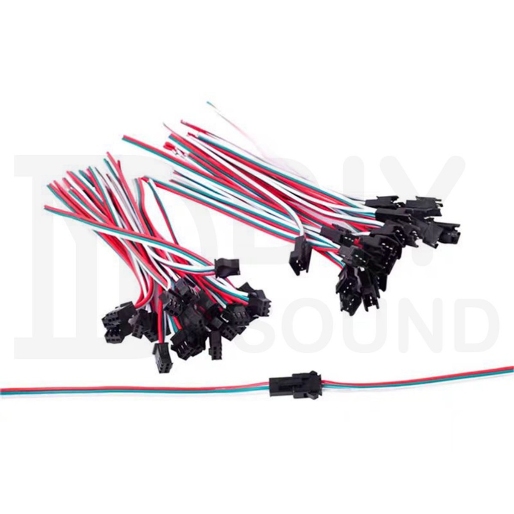 DIYsound 1 ชิ้น JST SM 3Pin Connectors หัวเมีย ขั้วต่อแม่หัว LED แบบไม่ต้องบัดกรี ยาว 10ซม. สำหรับไฟ LED WS2811 WS2812B