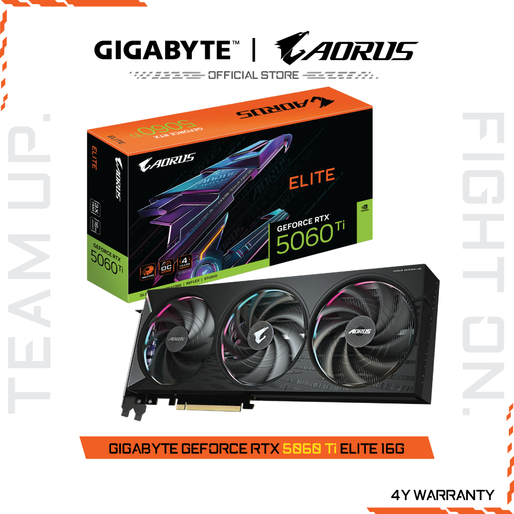 GIGABYTE AORUS GeForce RTX 5060 Ti ELITE 16G (VGA Card) GV-N506TAORUS E-16GD-1.0