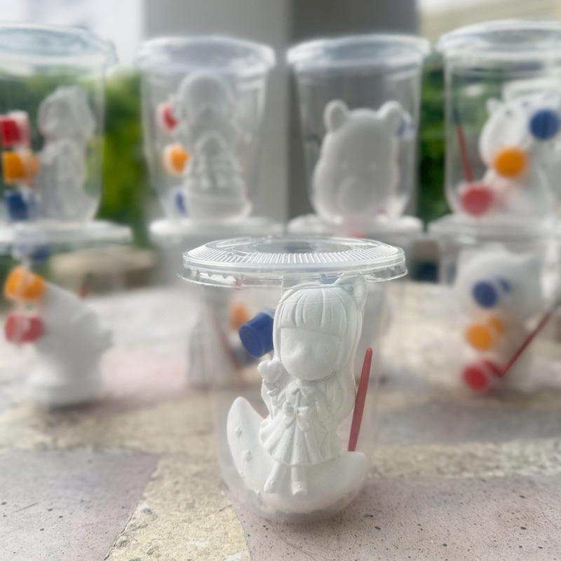 ตุ๊กตาระบายสีปูนปลาสเตอร์✔️<แบบแก้ว >พร้อมสี และ พู่กัน ‼️คละแบบ ‼️คละลาย - รูปที่ 4