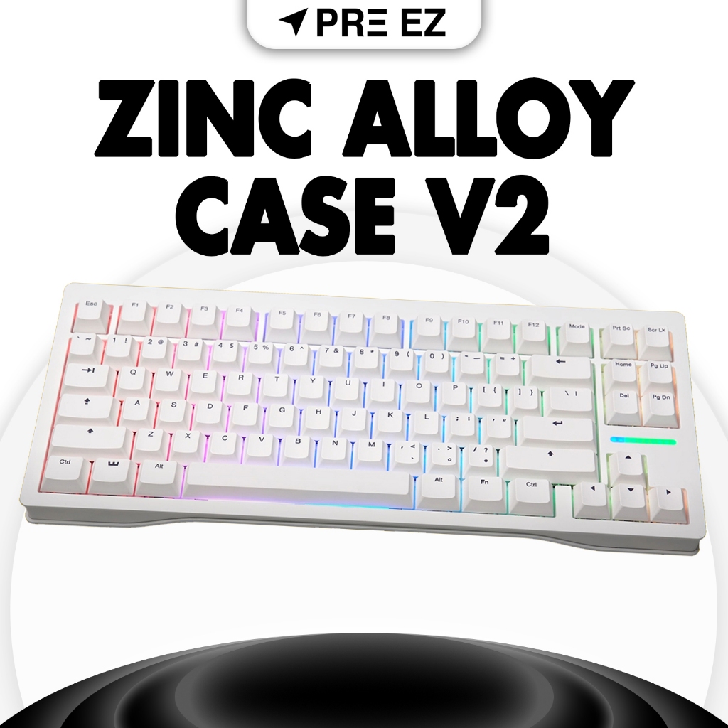 Wooting 80HE Zinc Alloy White V2(เฉพาะตัวเคส)