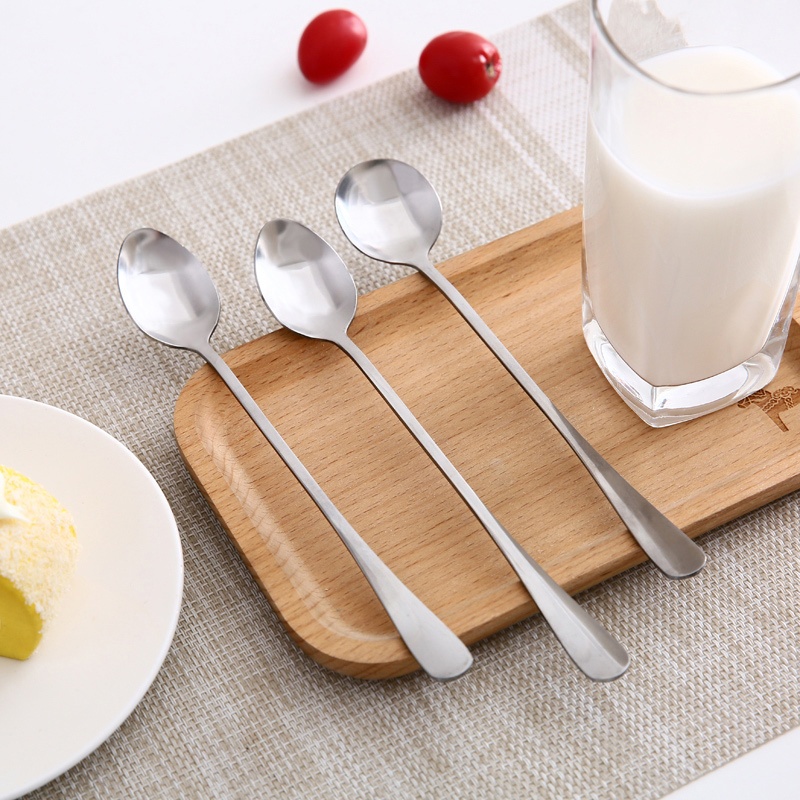 🔶🔶ช้อนน้ําแข็ง สเตนเลส ทรงกลม ด้ามยาว ช้อนกาแฟ ช้อนผสม ช้อนสเตนเลส ด้ามจับยาว สําหรับตักซุป กาแฟ ชา อาหารค่ํา คุณภาพสูง - รูปที่ 2