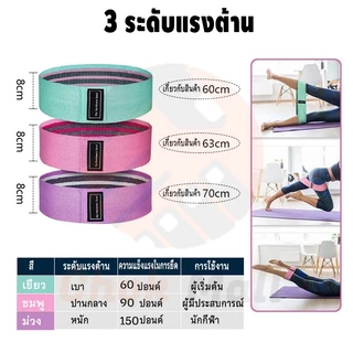 ยางยืดออกกำลังกาย 3 แรงต้าน ยืดหยุ่นดี ทนทาน แบบผ้าหนา