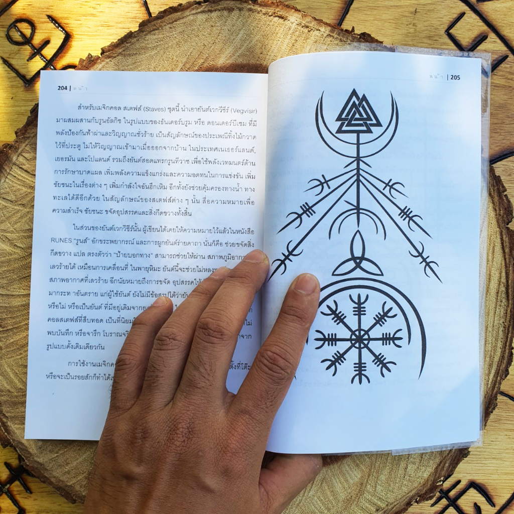 เซ็ทหนังสืออักษรรูน + หนังสือยันต์รูน + รูนไม้จารมือ 24 อักษร (ครบชุดพร้อมใช้)