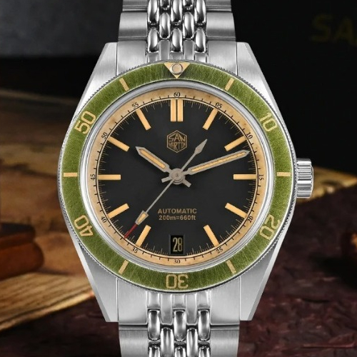 [Pre-order][ออโต้] San Martin SN0116G-B2 Vintage 39MM C3 AR Dome Sapphire 120C NH35A 200M