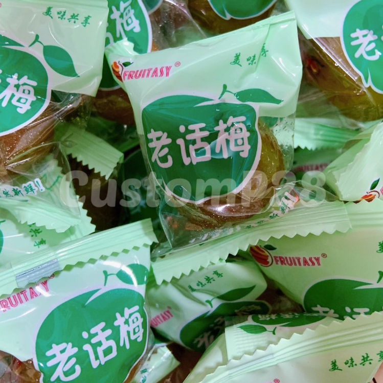 บ๊วยท้อเขียว บ๊วยเบอร์14 ตราฟรุ๊ตทาซี่ 1 กิโลกรัม เนื้อกรอบหวานฉ่ำ เม็ดโตๆเต็มคำ