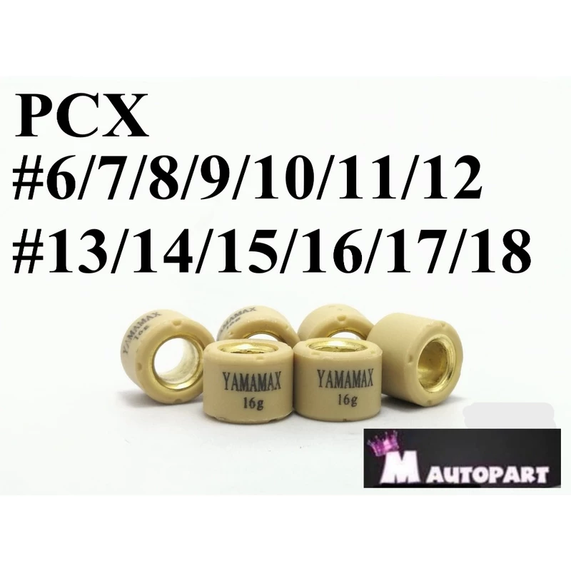 เม็ดตุ้มถ่วง Lead/Giorno/Pcx125 PCX150/ ADV /CLICK125i-150i มีน้ำหนักเบอร์6ถึง18กรัมเท่านั้นนะครับ