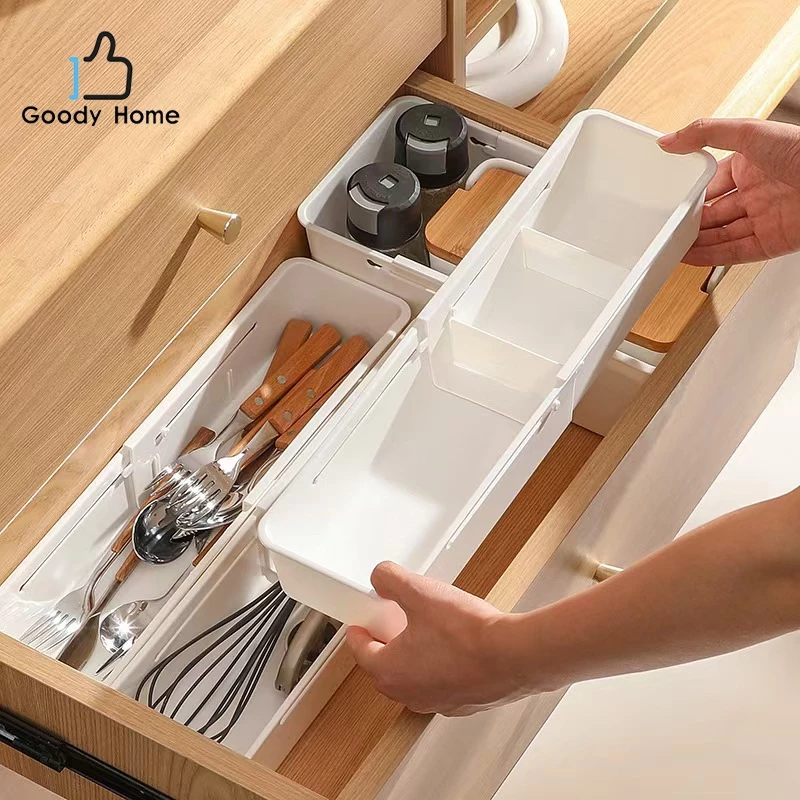 Goody Home กล่องเก็บของใช้ สามารถปรับความยาวได้ เพิ่มเติมใช้งานแบบแบ่งกั้นช่องได้