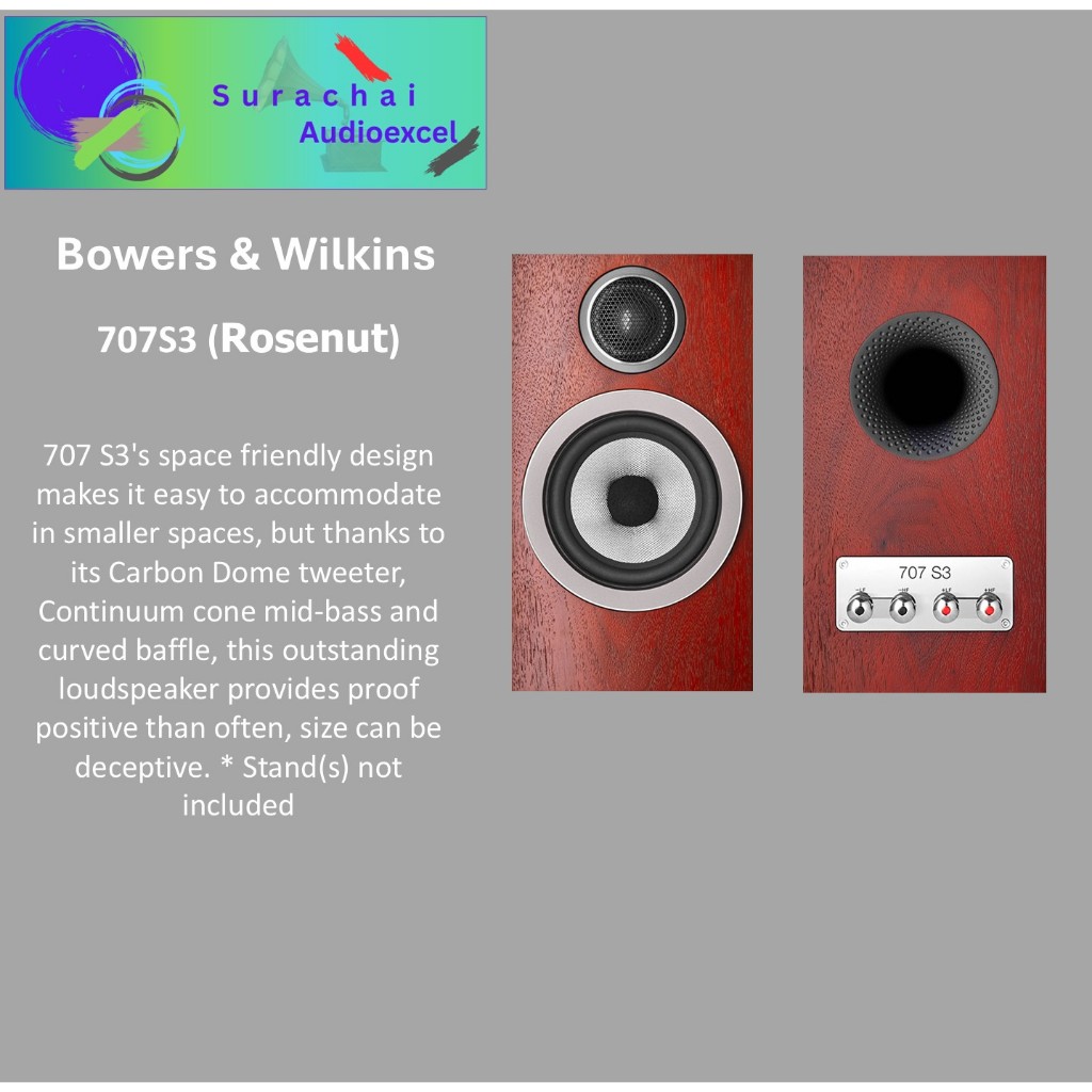 B&W : 707S3 (ROSENUT)  Bookshelf Speakers