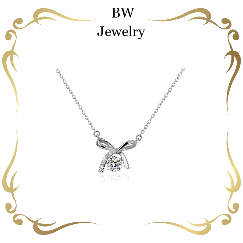 BWjewerly  สร้อยคอโค้ง  หนึ่งสร้อยคอกะรัต  สร้อยคอของผู้หญิง  （ของขวัญสำหรับแฟน）