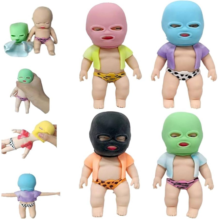 ของเล่นบีบอัด ตุ๊กตาโจร ของเล่นยืดได้ ของเล่นบีบนุ่ม สกุชชี่ สุ่มบีบได้ คลายเครียด 14 ซม น้ำหนัก 236 กรัม