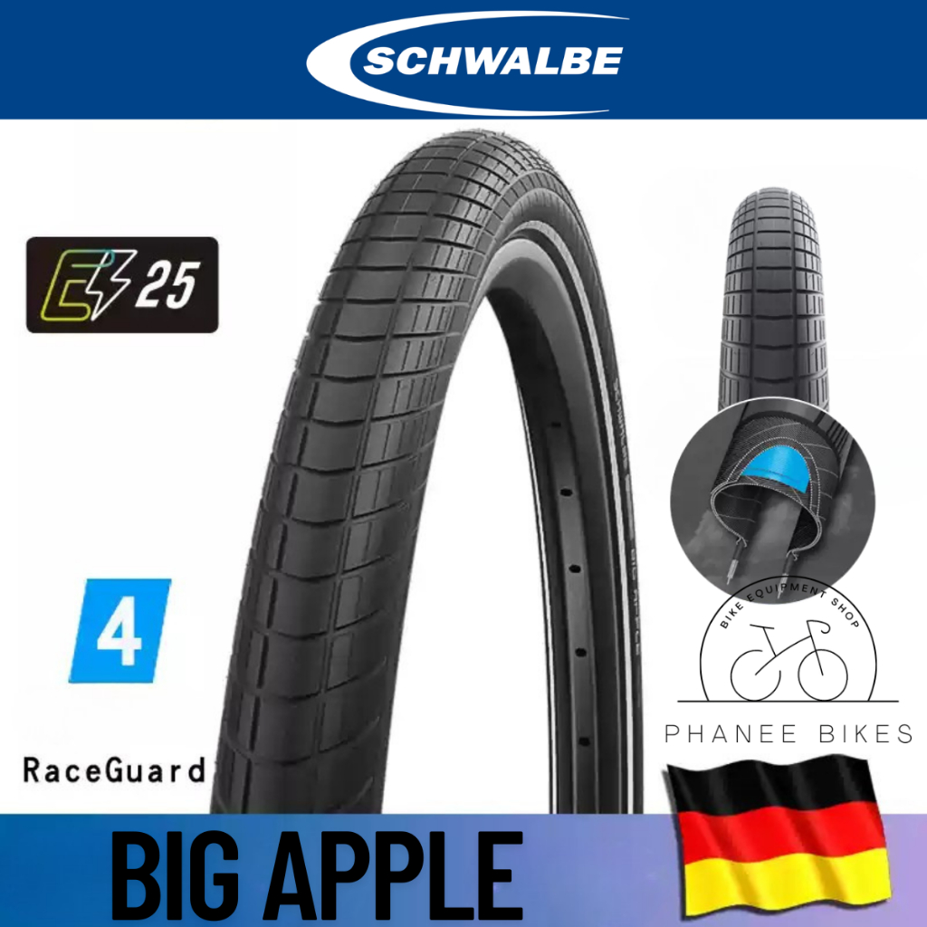 ยางจักรยาน Schwalbe Big Apple ขนาด 16×2.00 / 20×2.00 ขอบลวด