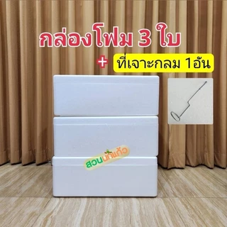กล่องโฟม ลังโฟม ปลูกผักไฮโดรโปนิกส์ กล่องกุ้ง 10กก.*4ใบ*