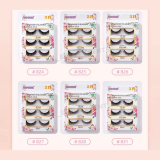 (สินค้าส่งจากไทย) ขนตาปลอม 3D (กล่องขาวลายดอกไม้) 3คู่ ขนตาปลอม BAO CHERYL ขนตาหนานุ่ม ธรรมชาติ