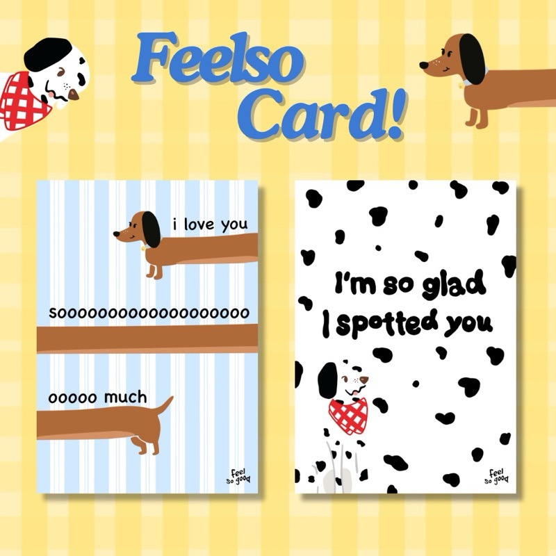 Feelsocard การ์ดอวยพร ของขวัญลายน้องหมาDachshund,Dalmatian