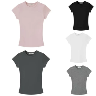 💖 #28TOP183 เสื้อยืดรัดรูปสีพื้น