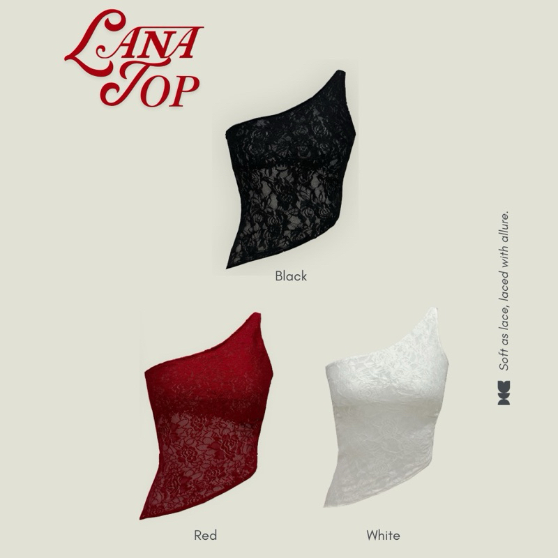 TuesdeStudio - เสื้อลูกไม้ คอปาด Lana Top