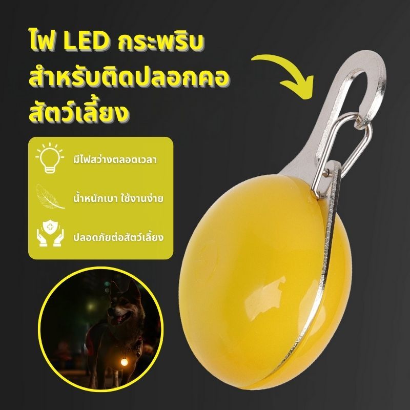 ✨ไฟ LED กระพริบ สำหรับติดปลอกคอสัตว์เลี้ยง สุนัข แมว กระพริบ3โหมด ทนทาน เดินทางกลางคืนปลอดภัย หลายสี