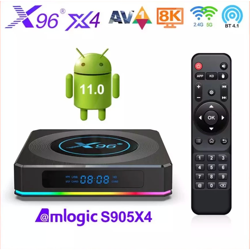 X96 X4 Android tv box S905X4 Android 11.0 กล่องแอนดรอย 8K Bluetooth 4GB 32GB Android box