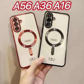 เคสชาร์จไร้สาย สำหรับ Samsung A57 A07 A17 A56 A36 A26 A16 A05 A06 A05S A14 A25 A15 A55 A35 A54 S24FE S23FEเคสใสแม่เหล็ก