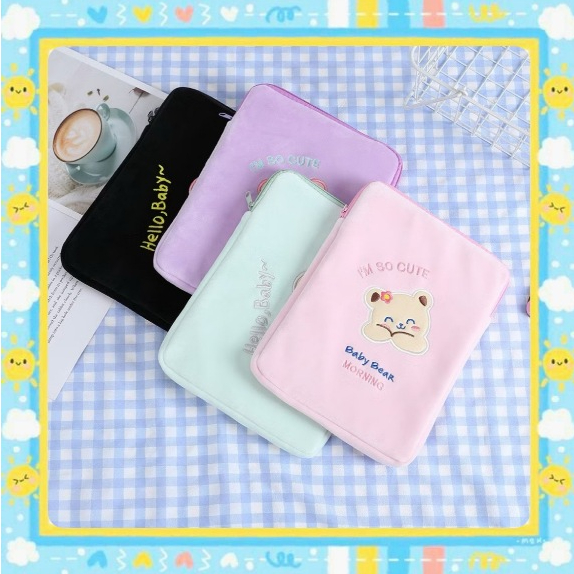 1วันได้ของ! กระเป๋าใส่ ipad เคสแล็ปท็อป 11 10.5 10.2 นิ้ว ลายหมี NO.Bonjour