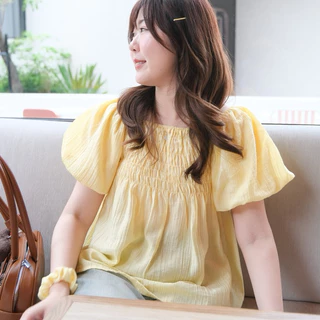 (พร้อมส่งครบสี)Chakiya.store❣️Gummy top🍭เสื้อแขนพองทรงบอลลูน ยางยืดช่วงตัว