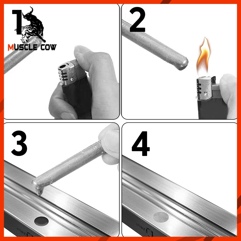 MUSCLE COW 15PCS ลวดเชื่อมอุณหภูมิต่ำ ใช้งานง่ายด้วยไฟแช็ก เชื่อมโลหะได้หลากหลาย เช่น ทองแดง เหล็ก อลูมิเนียม และสแตนเลส - รูปที่ 2