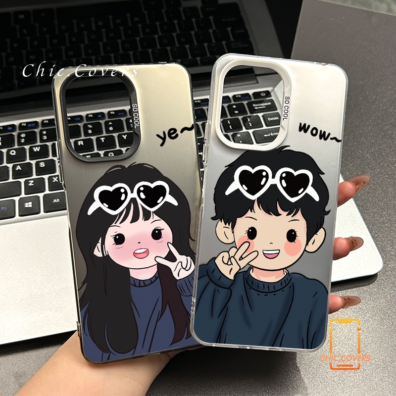 คู่รักการ์ตูนน่ารักเด็กผู้ชายโทรศัพท์นิ่ม เคส Infinix Smart8 Tecno Spark GO 2024 20 Pro Hot 40 40Pro 50i 30i 30 40i