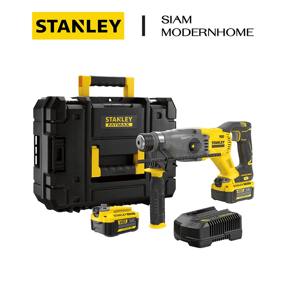STANLEY สว่านโรตารี่ไร้สาย ไร้แปรงถ่าน 20V SDS-Plus 22 มม. 3 โหมด รุ่น SBH900M2K-B1