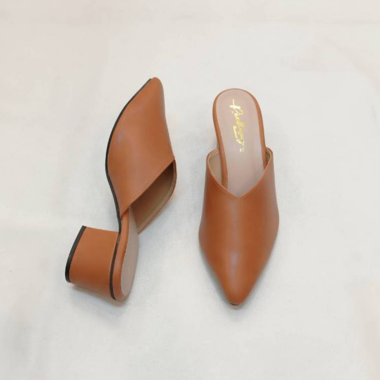 รองเท้าส้นสูง 2 นิ้ว หัวแหลมใส่ทำงานได้ หัวแหลม เปิดส้น ใส่สบาย ไม่กัดเท้า ทำในไทย รุ่น CY9001 - รูปที่ 5