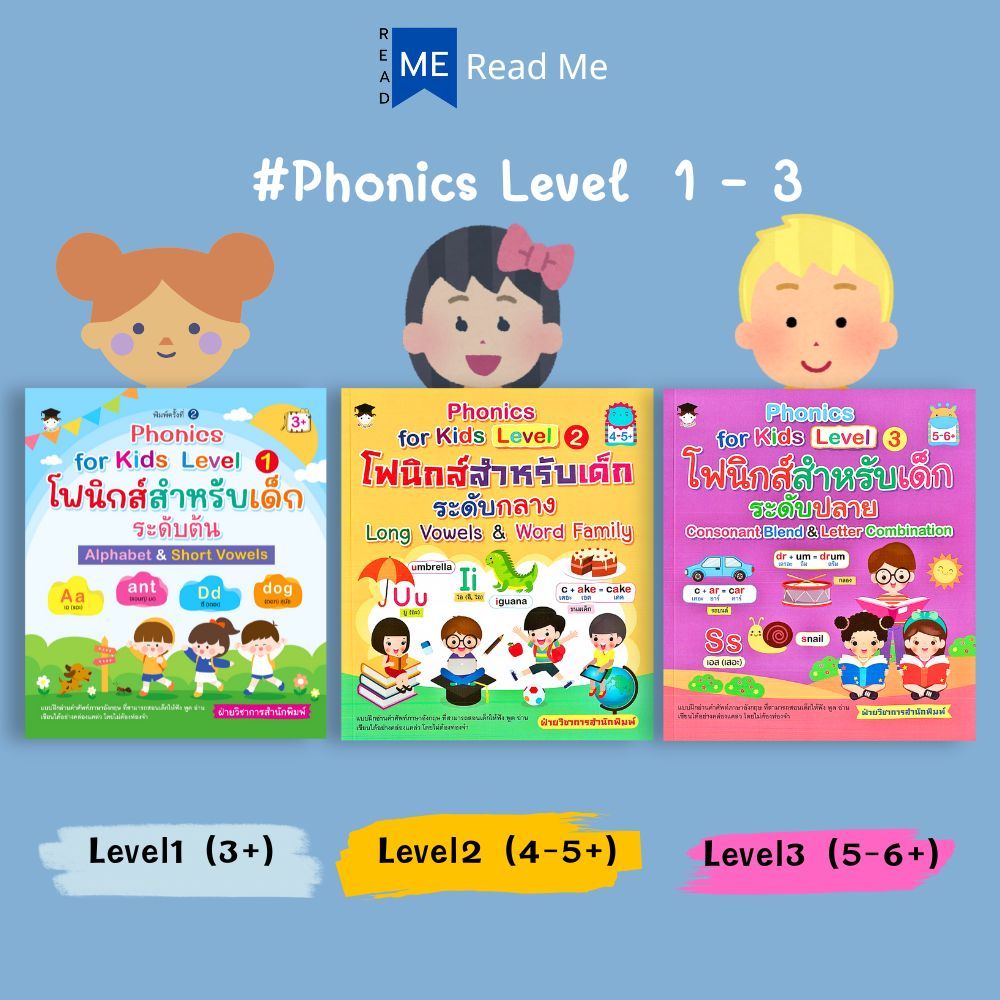 หนังสือ SET  Phonics for kids Level 1–3 : หนังสือเด็ก หนังสือภาพสำหรับเด็ก ภาษาอังกฤษสำหรับเด็ก หัดอ่านภาษาอังกฤษ