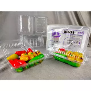 HiSo กล่องใส OPS DD-31 แบบไม่ล็อค (100ใบ) บรรจุภัณฑ์เบเกอรี่ที่ใส่อาหารและขนมกล่องข้าว ไม่เป็นไอน้ำ