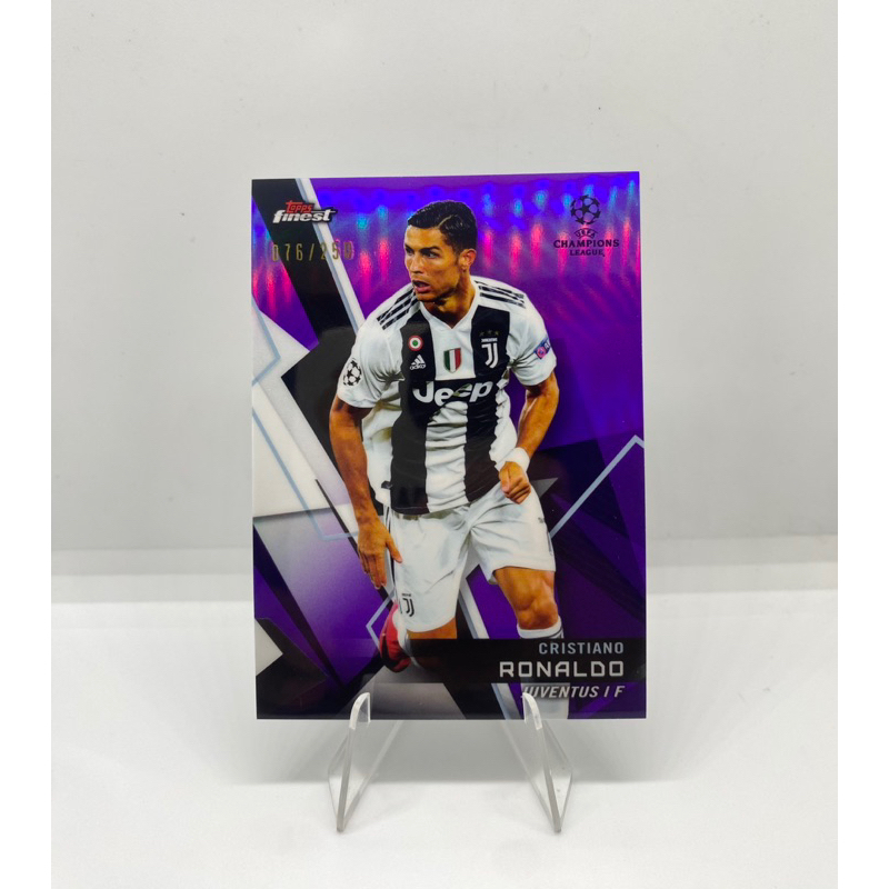 การ์ดฟุตบอล🇵🇹 CRISTIANO  RONALDO JUVENTUS Purple /250 2018-19 Topps Finest UCL