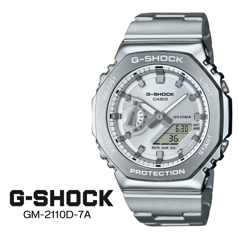 นาฬิกาข้อมือ G-STEEL GM-2110D-7A  สายเลท มี 5 สี  ดีไซน์สวย