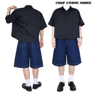 JAMANBKK / CROP CURVE SHIRT / เสื้อเชิ้ต แขนสั้น ทรงครอป