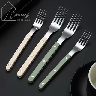【พร้อมส่ง】🍴 ช้อน ส้อม มีด สีครีม และ สีเขียว คุณภาพสูง สวยดูดี มินิมอล สไตล์คาเฟ่ ด้ามจับถนัดมือ ช้อนส้อมมินิมอล