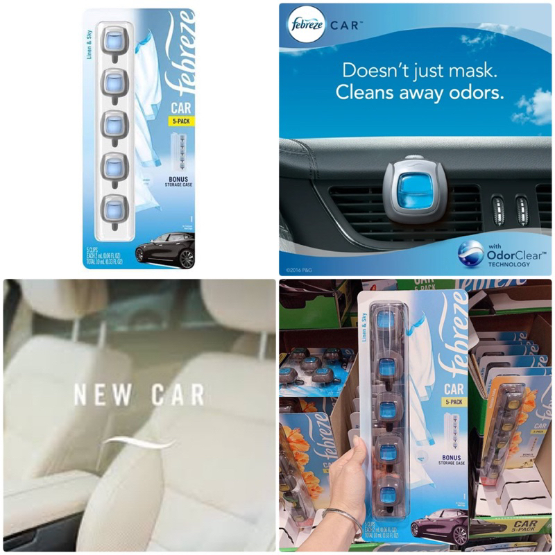 น้ำหอมในรถยนต์ Febreze Car Vent Clips Air Freshener 5 Pack 🇺🇸 #ของแท้💯