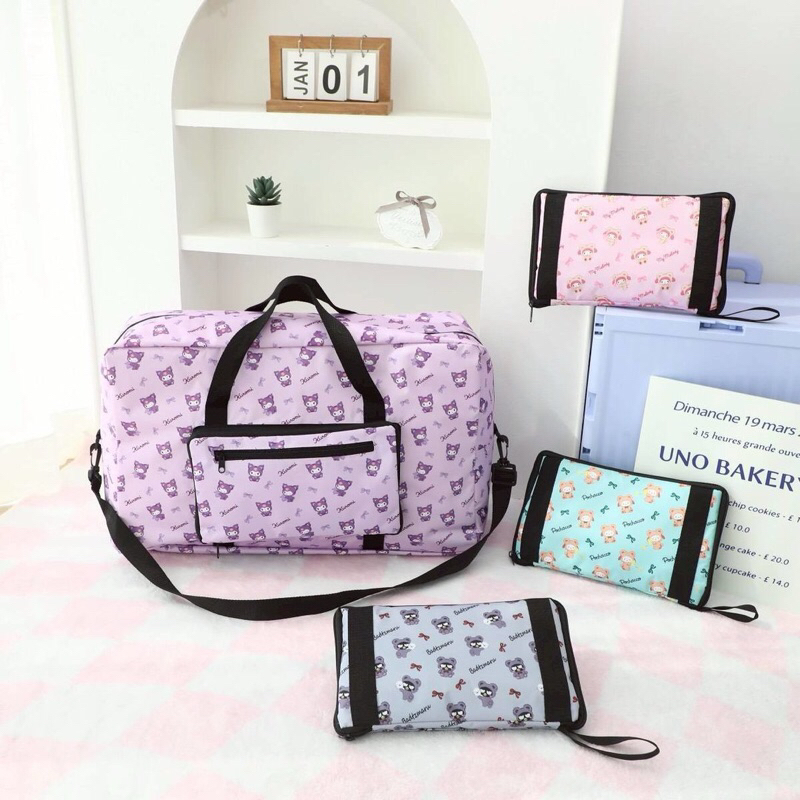 กระเป๋าเดินทาง พับเก็บได้ ใบใหญ่ ผ้าหนา