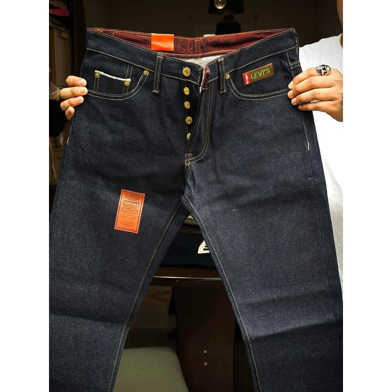 กางเกงขายาว ผ้าหนา 17 ออน กระบอกกลาง สีอินดิโก้ยีนส์ สินค้าราคาโล๊ะสต๊อก