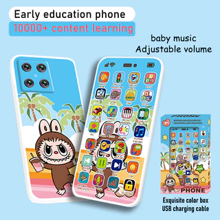 โทรศัพท์ของเล่นเด็ก เสริมพัฒนาการเรียนรู้ภาษาอังกฤษ – มีเพลง ตัวเลข ตัวอักษร ผลไม้ การขนส่ง พร้อมเสียง & ไฟ | ของขวัญวัน