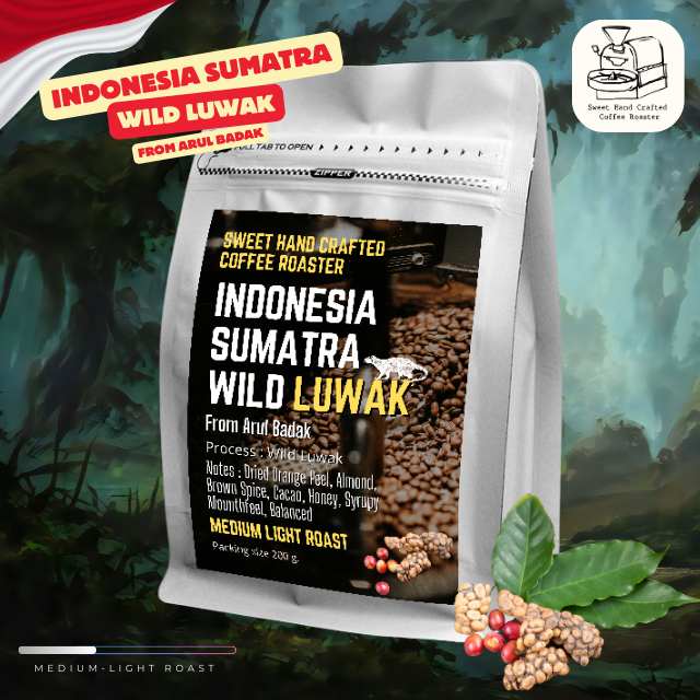 กาแฟชะมดแท้ 100% Indonesia Sumatra Wild Luwak from Arul Badak