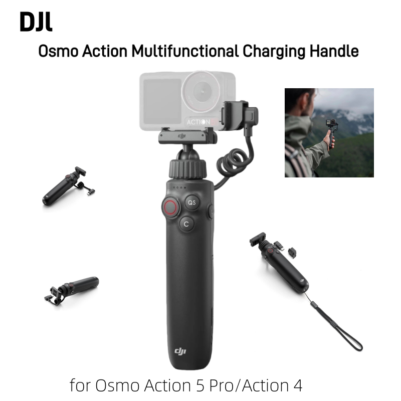【 New arrival】DJI Osmo Action Multifunctional Charging Handle for Osmo Action 5 Pro/Action 4 แบตเตอรี่ 4900mAh 199 กรัม