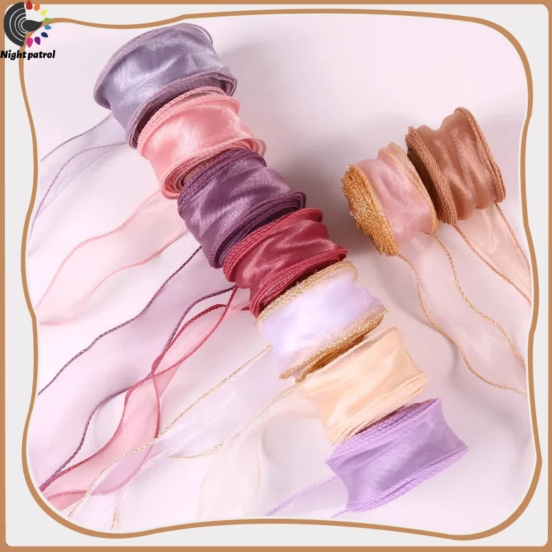 ม้วนริบบิ้นผ้าซาติน 40mm เกาหลี ผ้าชีฟอง มีหลายสี ริบบิ้นห่อข ริบบิ้นห่อข DIY ของตกแต่งของขวัญ
