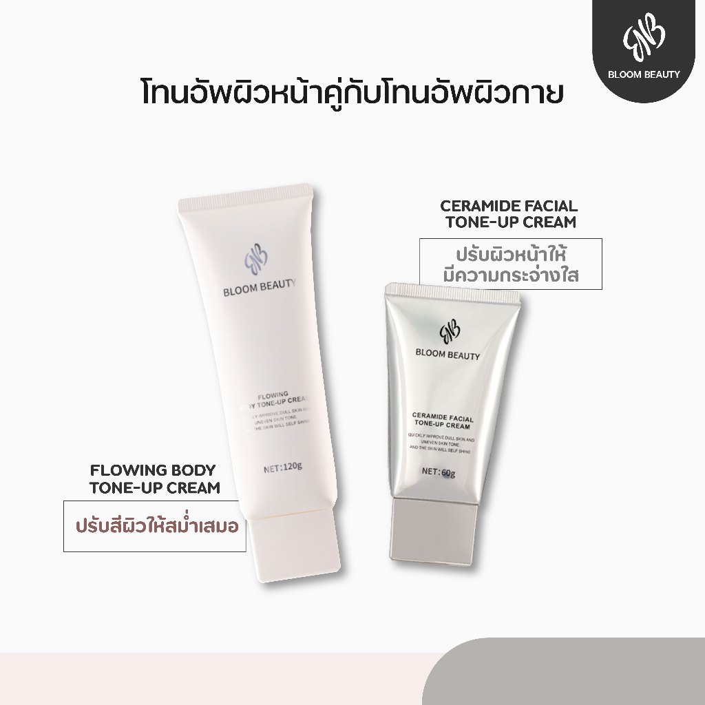 {ของแท้100%} BLOOM BEAUTYผลิตภัณฑ์บอดี้ไวท์เทนนิ่ง ทาผิวกาย เเละผลิตภัณฑ์โทนอัพสำหรับผิวหน้า