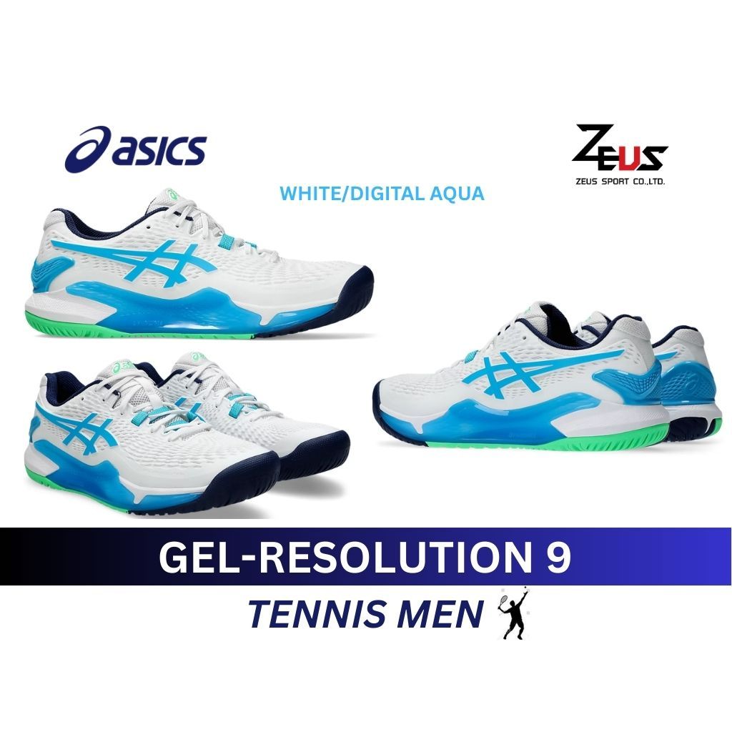 ASICS GEL-RESOLUTION 9 รองเท้าเทนนิสผู้ชาย สินค้าลิขสิทธิ์แท้ 100% [บริการส่งฟรี ทั่วประเทศ]