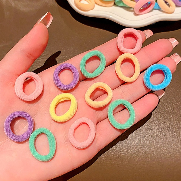 100 ชิ้นยางรัดผมหางม้าสำหรับเด็ก ยางรัดผมสำหรับสาวน้อย เครื่องประดับผมวัยหัดเดิน ราคา ถูกที่สุด ดีลบีเคเค แกลเลอรีภาพที่ 3