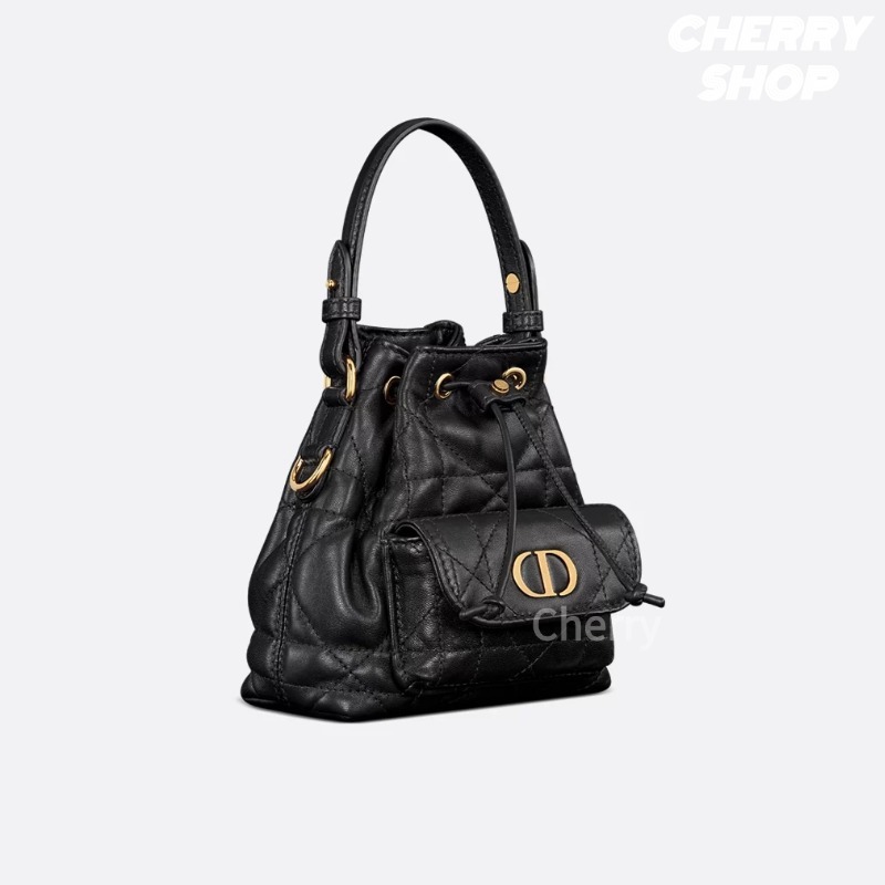 ดิออร์ 🍒Dior Micro Dior Caro Bucket Bag กระเป๋าถือผู้หญิง ใหม่ล่าสุด