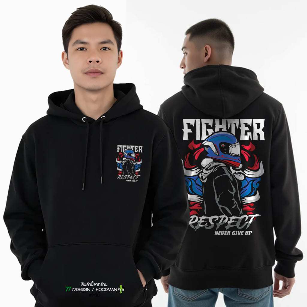 ส่งด่วนEMS เสื้อฮูดRESPECT FIGHTER แขนยาวกันหนาว สไตล์ญี่ปุ่นเสื้อฮูดบิ๊กไบค์ เสื้อไบค์เกอร์เท่ๆ ผ้านุ่มใส่สบาย