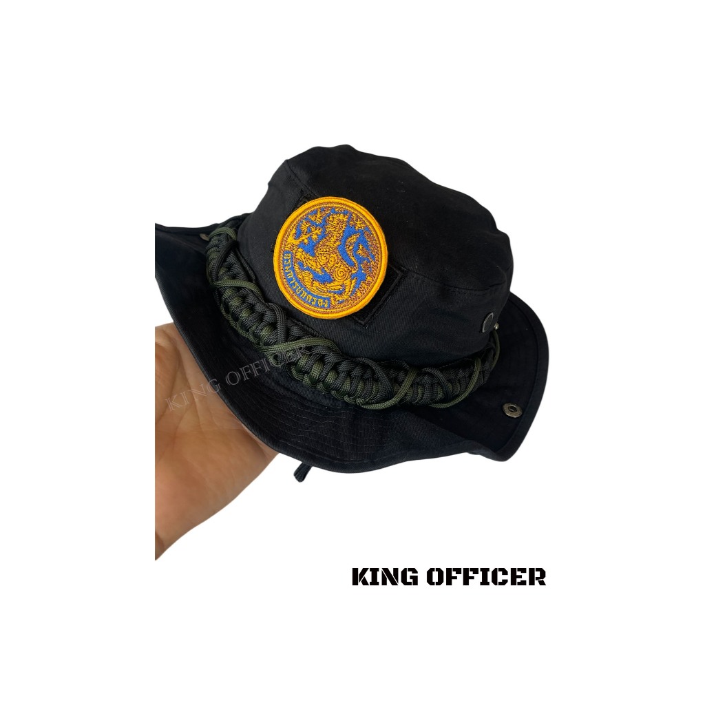 หมวกปีกสั้น กรมการปกครอง สีดำ ถักเชือกพาราคอร์ส  Paracord อาร์ม ตีนตุ๊แก  กรมปกครอง (B9) - รูปที่ 3