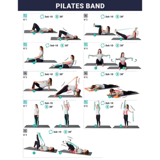 💥ส่งไวทุกวัน💥 Domyos โดมยอส Pilates Band ยางยืดออกกำลัง ยางยืดพิลาทิส Domyos 3ระดับ