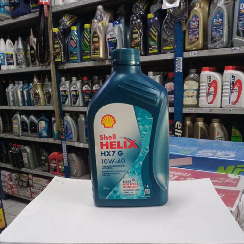 Shell helix HX7 G 10W-40 เชลล์นํ้ามันเครื่องกึ่งสังเคราะห์ ขนาด1ลิตร สำหรับเบนซิน/NGV/LPG